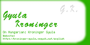 gyula kroninger business card